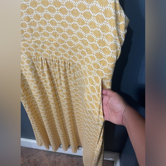 Boden Casual Dress - Midi V Neck Sleeveless: Yellow Dresses - Women's Size 22 L - Picture 3 of 8